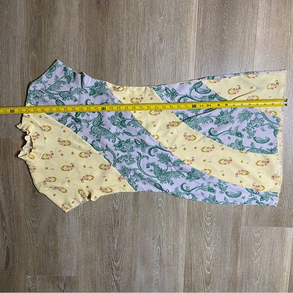 Floral Patchwork Dress in Yellow and Green - Picture 4 of 7